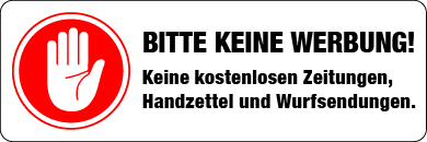 Aufkleber «Bitte keine Werbung!» 