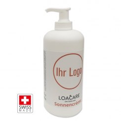 LoaCare 500ml Sonnencreme mit ihrem Aufdruck 