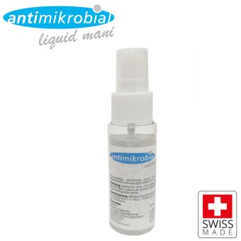 50ml Händedesinfektionsmittel Antimikrobial "mani" Zerstäuberflasche BAG zertifiziert 