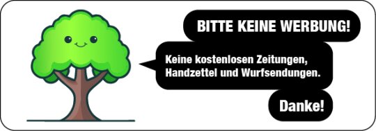 Aufkleber Baum: «Bitte keine Werbung!» 